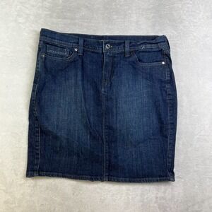 Levi's The Original Jean Straight Skirt Women's 14 Blue Denim Slit Back - 34X18